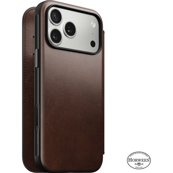 E-shop Nomad Modern Leather Folio (Horween) MagSafe kožené púzdro iPhone 17 Pro Max Rustic Brown