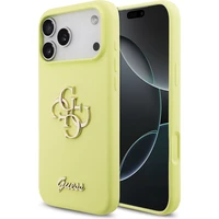Guess Liquid Silicone 4G Metal Logo kryt iPhone 17 Pro Max žltý - Puzdra