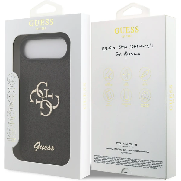 Guess PU Fixed Glitter 4G Metal Logo kryt iPhone Air čierny - Puzdra - Obrázok 2218065a621d4976b8cb0c23d3a41a29