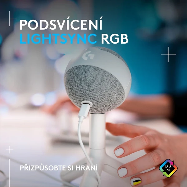 Logitech G Yeti Orb mikrofón biely - Mikrofóny - Obrázok 2234000P01