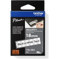 Brother TZe-SE4 bezpečnostná páska čierna na bielom 18 mm - Pásky pre štítkovače