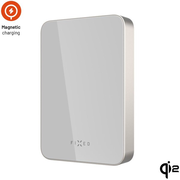FIXED MagZen 10 Crystal MagSafe/Qi2 powerbanka, 10000mAh, titánová