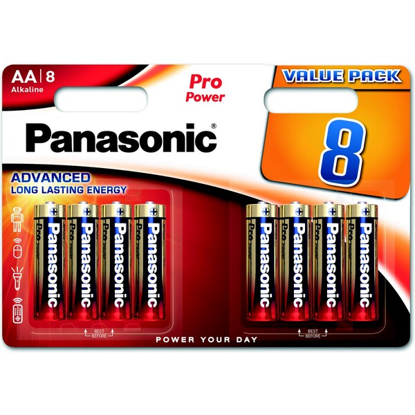 Panasonic Pro Power Gold AA alkalická batéria, 8 ks
