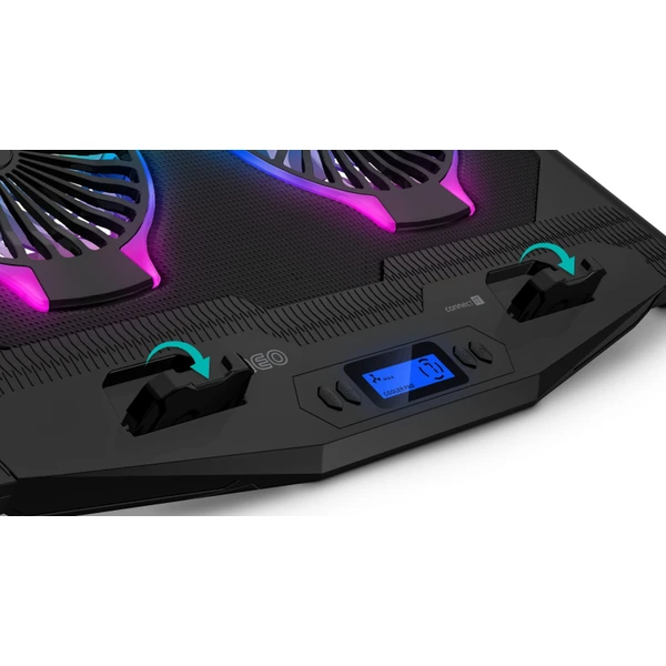 CONNECT IT NEO RGB chladiaca podložka pod notebook čierna - Chladiace podložky - Obrázok 22N0000J01