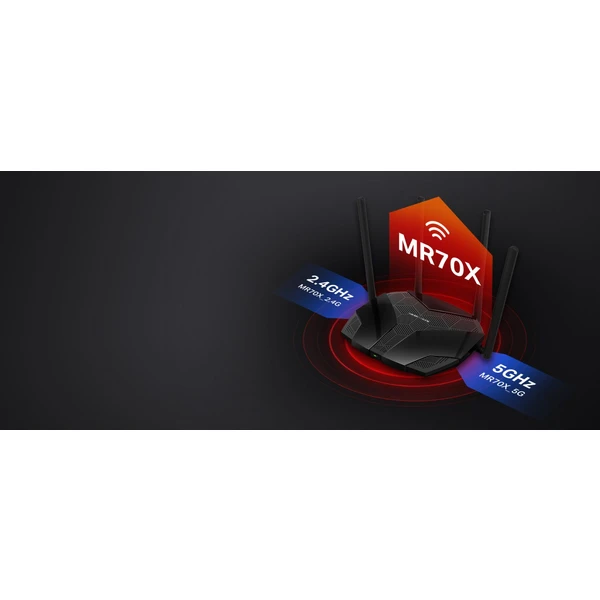 Mercusys MR70X Wi-Fi 6 router čierny - Wi-Fi routery - Obrázok 22R7300401
