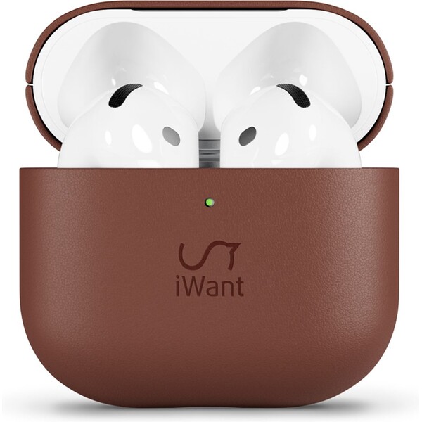 iWant kožený kryt pre AirPods 4/4 (ANC) hnedá