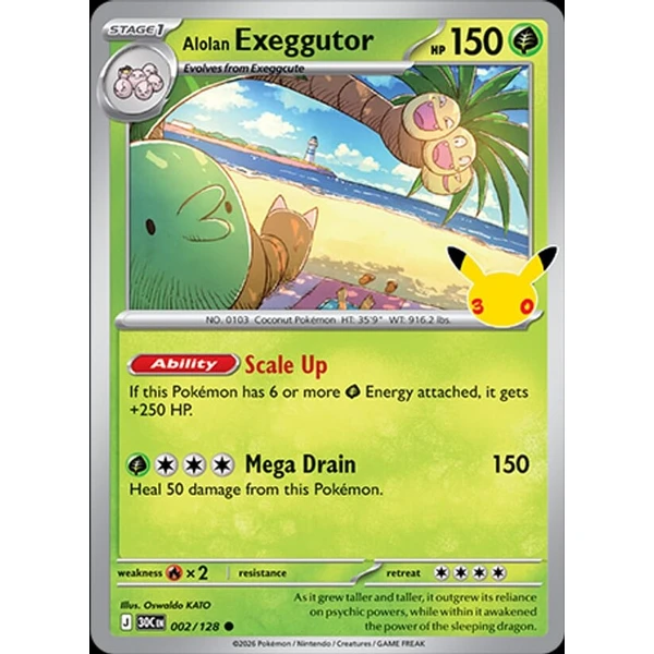 Alolan Exeggutor (30C 002) - 30th Celebration [Holo] - Kusové karty - Hlavný obrázok
