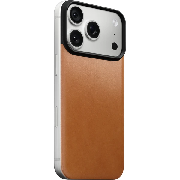 Nomad Magnetic Leather Back (Horween) MagSafe kožený kryt iPhone 17 Pro/18 Pro Saddle - Puzdra - Hlavný obrázok