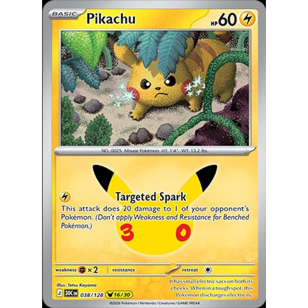 Pikachu (30C 038) - 30th Celebration [Holo] - Kusové karty - Hlavný obrázok