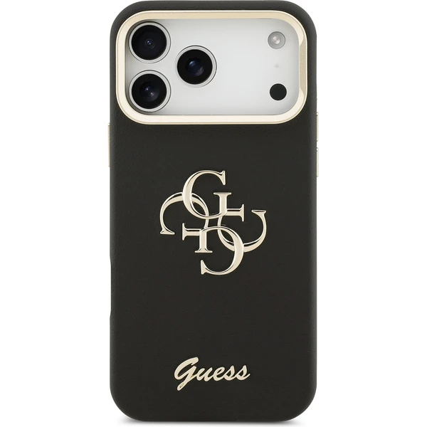 Guess PU Grained 4G Logo Stand Camera Frame kryt iPhone 17 Pro Max čierny - Puzdra - Obrázok 234b5960b7544bcdac6b5265bbc11f2e