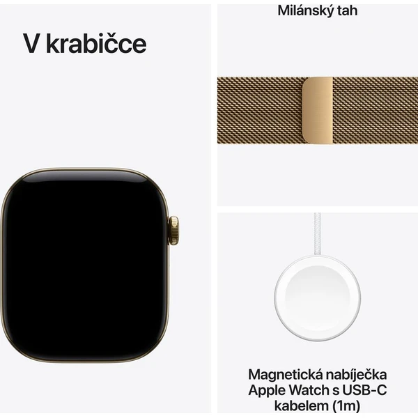 Apple Watch Series 12 Cellular (46mm) Zářivě zlatý titan se zářivě zlatým milánským tahem S/M - Inteligentné hodinky - Obrázok 236fcfea22044411badad67e0ccaa134