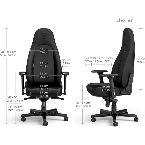 noblechairs ICON Black Edition herná stolička čierna - Stoličky - Obrázok 238A000P01
