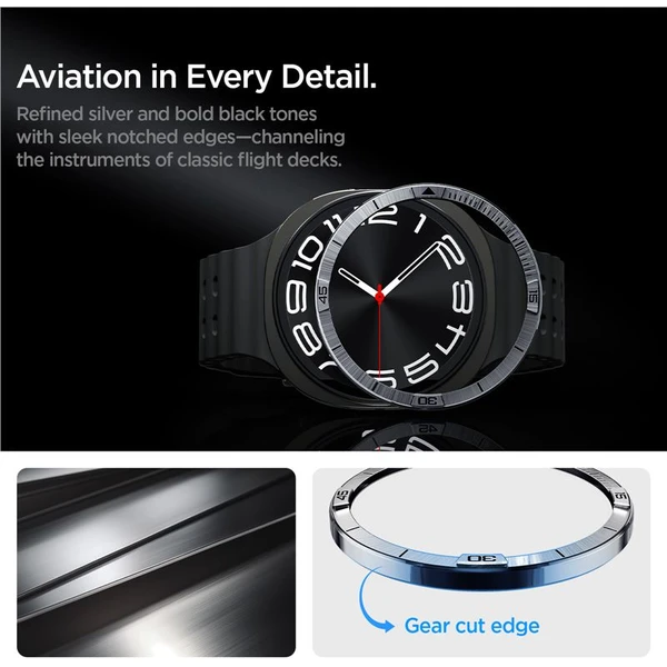 Spigen Bezel Tune (Pilot) ochranný krúžok Galaxy Watch8 (44mm) strieborný - Puzdra - Obrázok 239fd80a93df497aabf2ca2fb1c6a9f9