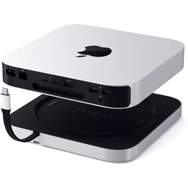 Satechi Aluminium Type-C Stand and Hub pre Mac Mini strieborný - USB huby - Obrázok 23CT000501