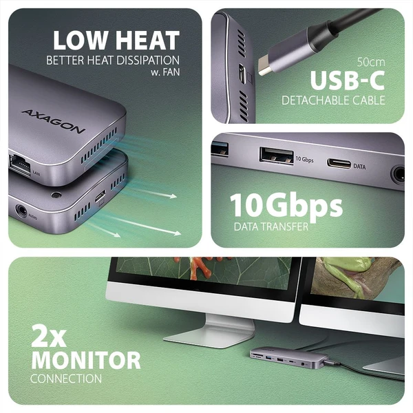 AXAGON HMC-12GM2 12v1 USB-C húb - Dokovacie stanice - Obrázok 23W3000L01