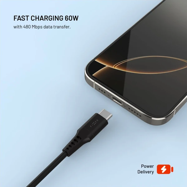 FIXED Liquid silicone USB-C/USB-C napájací kábel 60W 0,3m čierny - Káble a redukcie - Obrázok 23bf941f25c94bfa9797d002dd59ab90