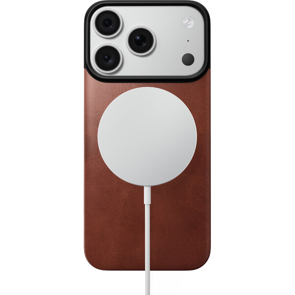 Nomad Magnetic Leather Back (Horween) MagSafe kožený kryt iPhone 17 Pro/18 Pro Olde Dublin - Puzdra - Obrázok 23f2ad8dbc9c46cf8731854d919f38a1