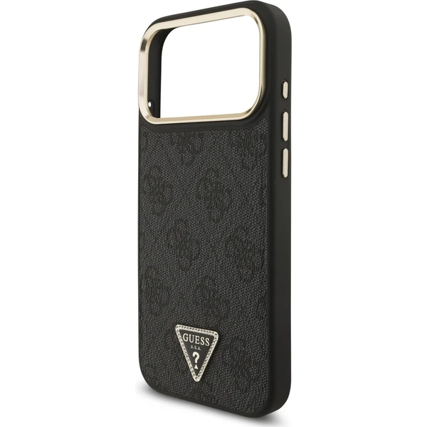 Guess PU Leather 4G Triangle Logo Gold Frame MagSafe kryt iPhone 17 Pro Max čierny - Puzdra - Obrázok 2405ab4410c54265aca0ea588166229b