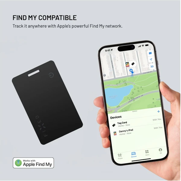FIXED Tag Card 2 smart tracker s Find My a bezdrôtovým nabíjaním, čierny - Lokátory - Obrázok 2425edf93e174db19efe037221f1334b