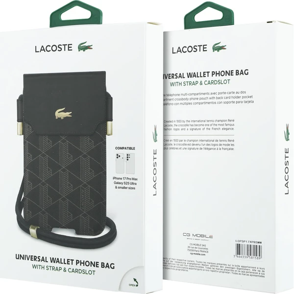 Lacoste PVC Blend Monogram Metal Logo kapsa na telefón XL hnedá - Puzdra - Obrázok 2436aaa404e64fe4b88555becaa3a40e