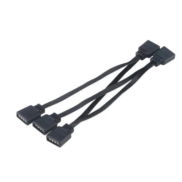 Akasa 4pin multiplikátor pre RGB LED pásy 40 cm čierny - Káble a redukcie - Hlavný obrázok