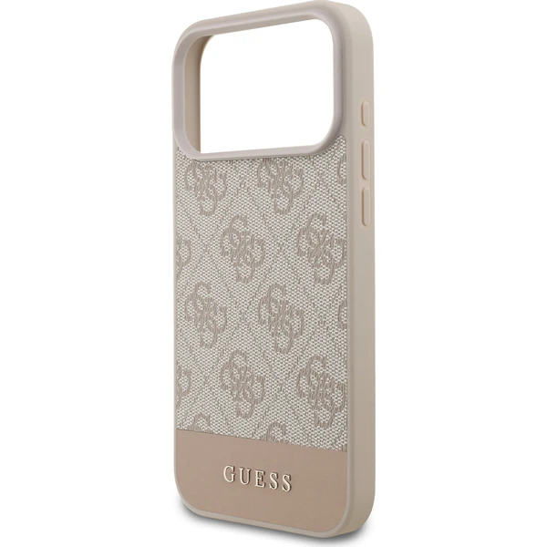 Guess PU 4G Stripe Zadný Kryt pre iPhone 17 Pro Max ružový - Puzdra - Obrázok 246f75fcb9364057acc127bf0b69bd0c