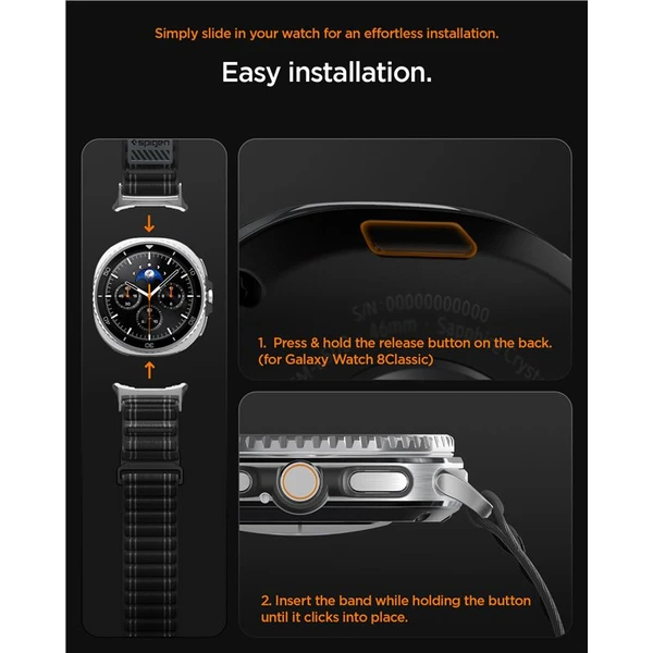 Spigen Fabric Band remienok (suchý zips) Samsung Galaxy Watch8 46/44/40mm čierny - Remienky - Obrázok 247ac9d3570f4330bf79e79c642d0fce