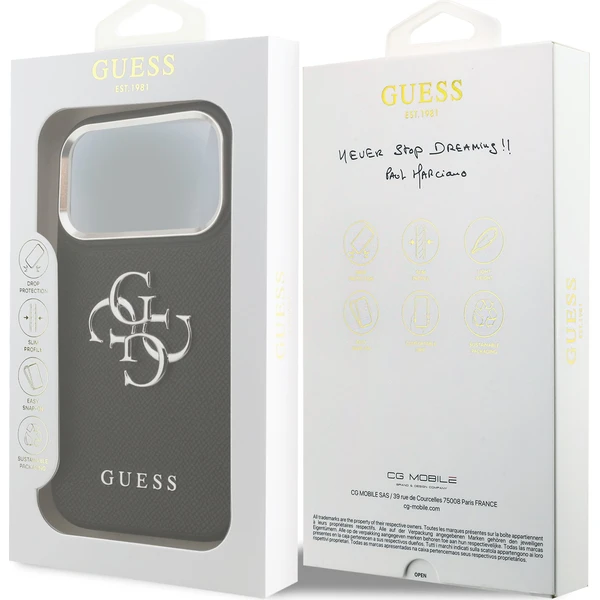 Guess PU Grained 4G Metal Logo kryt iPhone 17 Pro čierny - Puzdra - Obrázok 24988186cc0d46d9be68ecd628bf9397