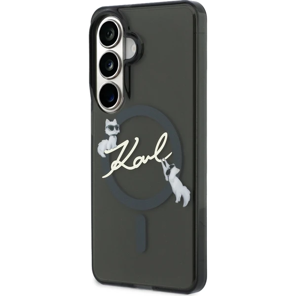Karl Lagerfeld IML Choupette Karl Script Logo Magnetický kryt Samsung Galaxy S26 čierny - Puzdra - Obrázok 249af936eeb44c07b79147c9f901df58