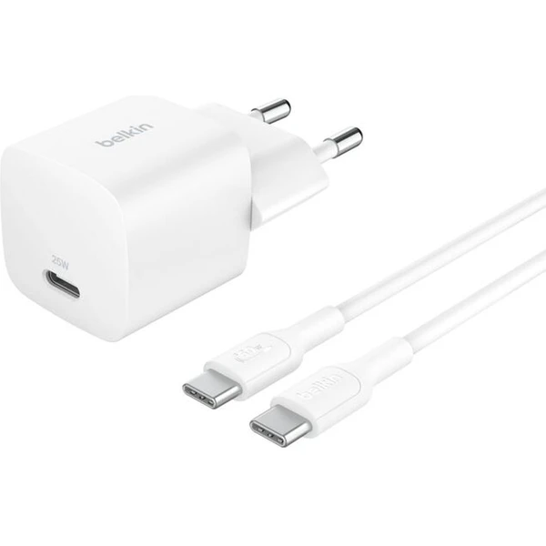 Belkin BOOST CHARGE ™ 25W USB-C Power Delivery PPS nabíjačka, 1m USB-C/USB-C kábel biela - Nabíjačky - Hlavný obrázok