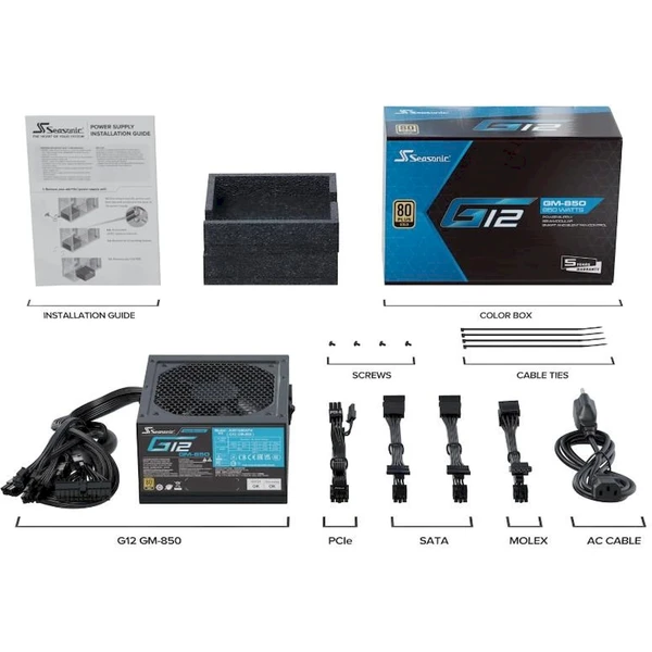 Seasonic G12 GM 850W - Zdroje - Obrázok 24LD000L01