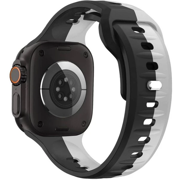 CubeNest Premium Silicon Band remienok Apple Watch 42-49 mm čierny/sivý - Remienky - Obrázok 24UD000O01