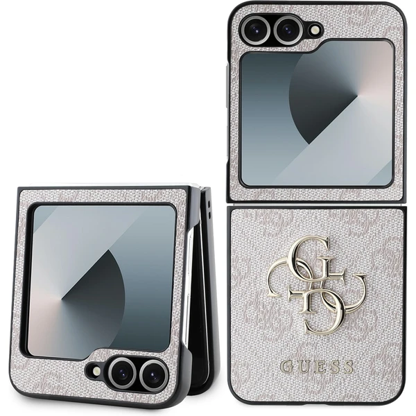 Guess PU 4G Metal Logo kryt Samsung Galaxy Z Flip 6 ružový - Puzdra - Hlavný obrázok