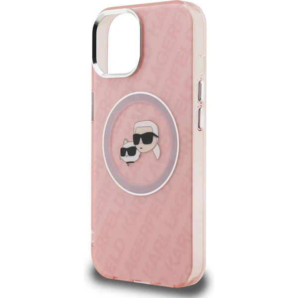 Karl Lagerfeld IML K&CH Heads Repeated Logo MagSafe kryt iPhone 15 ružový - Puzdra - Obrázok 24e2fbb943ea47b481773f5fd291b64e