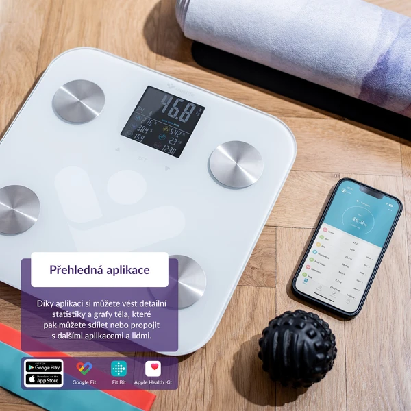 TrueLife FitShape S6 BT múdra váha biela - Inteligentné váhy - Obrázok 24f3915876e143778a175ac5c2d23cb3