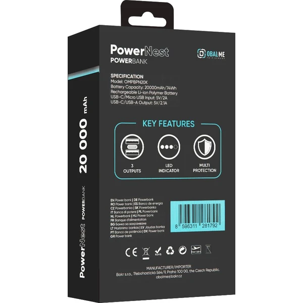 OBAL:ME PowerNest Powerbanka 20000mAh čierna - Powerbanky - Obrázok 24f6029a13304c7891dd06926d7949a6