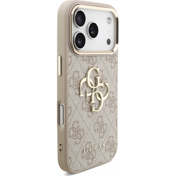 Guess PU 4G Metal Logo Strap Zadný Kryt pre iPhone 18 Pro Pink - Puzdra - Obrázok 252a877b29014534b28a301d1bb560b1