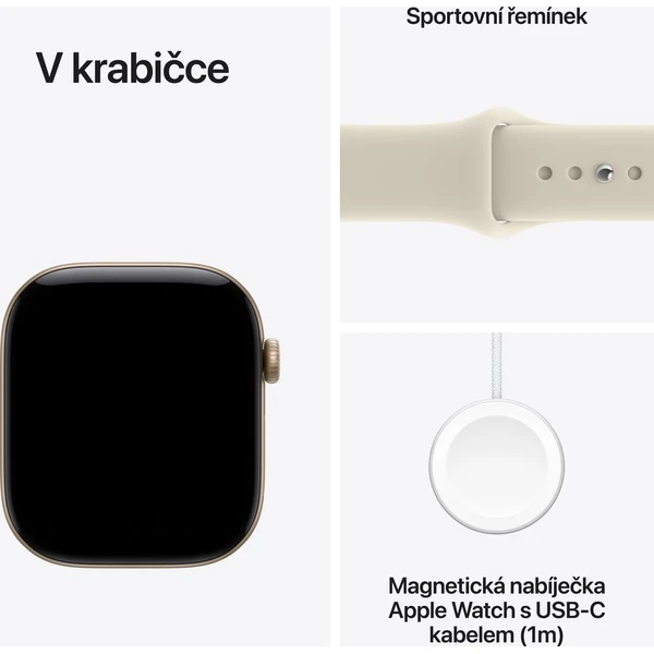 Apple Watch Series 12 Cellular (46mm) Světle zlatý hliník s pískovým sportovním řemínkem S/M - Inteligentné hodinky - Obrázok 25658aadca0e47b2b699df146c9272e1