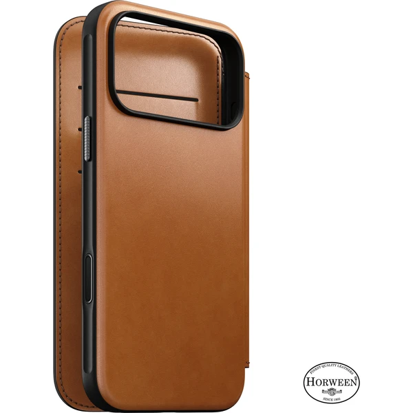 Nomad Modern Leather Folio (Horween) MagSafe kožené puzdro iPhone 18 Pro Max Saddle - Puzdra - Hlavný obrázok