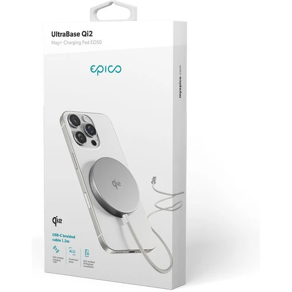 Epico UltraBase Qi2 Mag+ nabíjačka strieborná - Nabíjačky - Obrázok 257G000L01