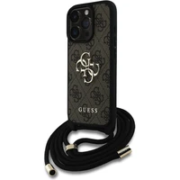 Guess PU 4G Metal Logo Crossbody popruh kryt iPhone 15 Pro Max hnedý - Puzdra