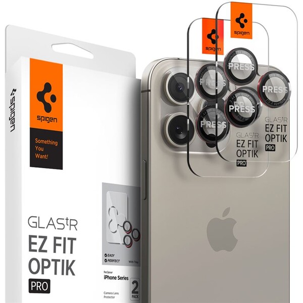 E-shop Spigen Glass TR EZ Fit Optik Pro sklá iPhone 17-14 Pro/17-14 Pro Max black/red (2 ks)