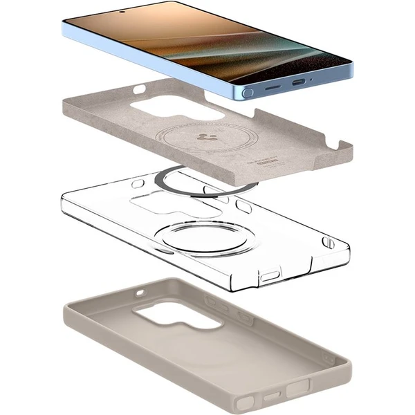 Spigen Silicone Fit MagSafe kryt Samsung Galaxy S25 Ultra prírodný titán - Puzdra - Obrázok 258c3ca2f11d42bcba0aeed2cb97fe60