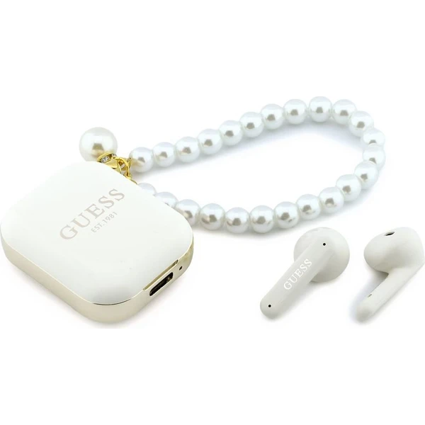 Guess Pearl Strap TWS Bezdrôtové Slúchadlá White - Slúchadlá - Hlavný obrázok