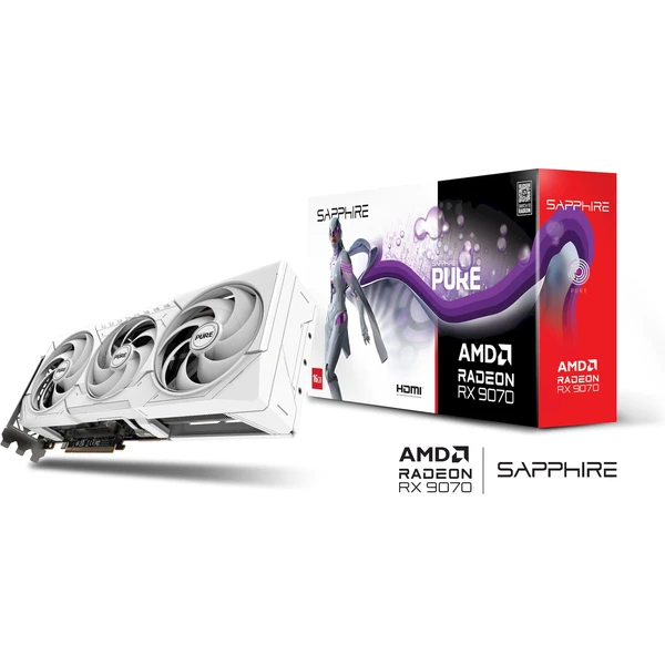 Sapphire PURE AMD Radeon RX 9070 GAMING OC 16GB, white - Grafické karty - Obrázok 25LE000L01