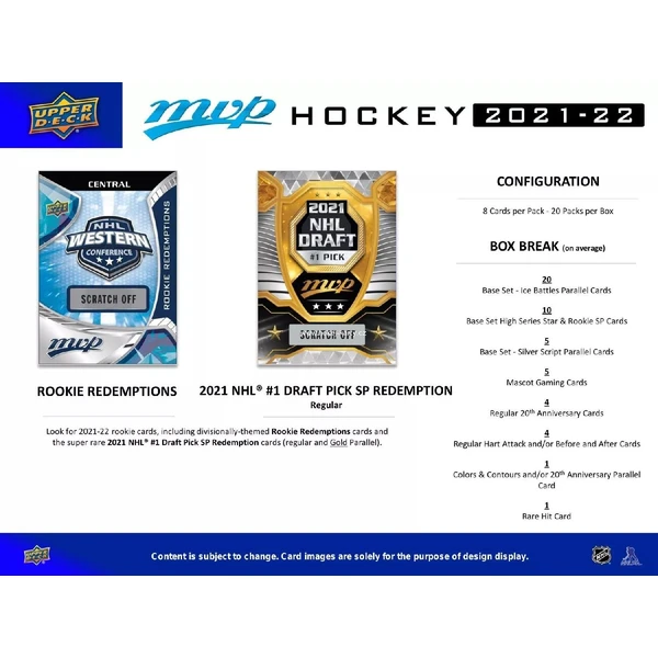 Hokejové karty Upper Deck - 21-22 MVP Hockey Hobby Balíček - Hokejové karty - Obrázok 25WP100501