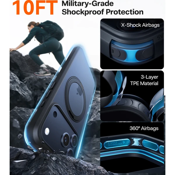 Torras Ostand Pro MagSafe kryt iPhone 17 Pro čierny - Puzdra - Obrázok 25d43c09b71f45389b38ed86d8f66260