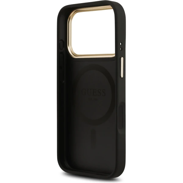 Guess PU Leather 4G Gold Frame MagSafe kryt iPhone 17 Pro čierny - Puzdra - Obrázok 25fb56b526c1489ab2a3748abe5b0dfa