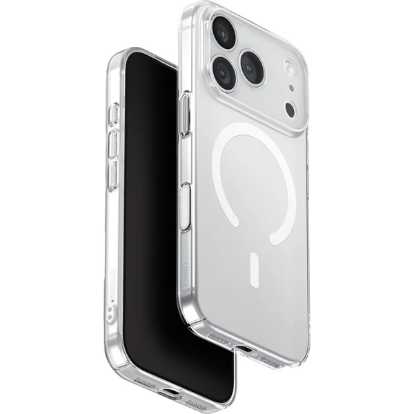 UNIQ Airsuit MagClick MagSafe kryt iPhone 17 Pro Lesklý priehľadný/biely - Puzdra - Hlavný obrázok