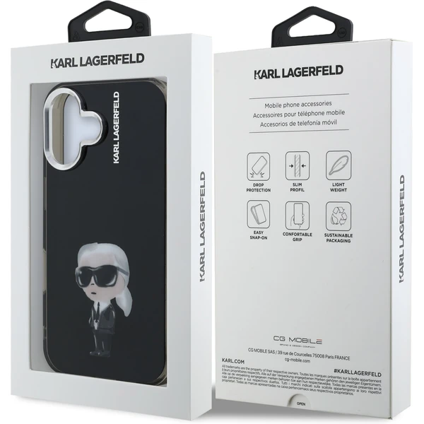 Karl Lagerfeld IML Aquarelle Karl kryt iPhone 16 čierny - Puzdra - Obrázok 264940534e2446b799a7a8c0eb84c190